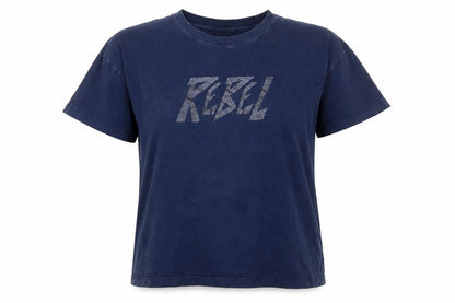 Hush Women's Blue Rebel Print Organic Cotton T-Shirt Size S