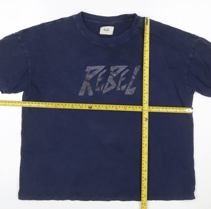 Hush Women's Blue Rebel Print Organic Cotton T-Shirt Size S