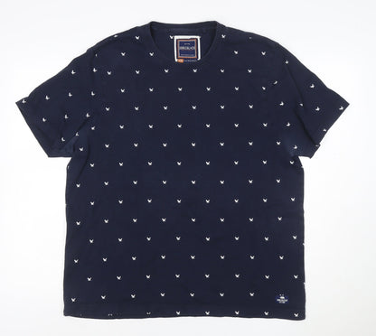 SoulCal & Co Men's Blue Embroidered Crew Neck T-Shirt XL