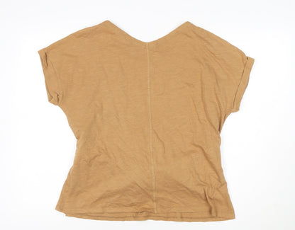 White Stuff Women's Beige Cotton Tunic Blouse UK 16 Short Sleeve