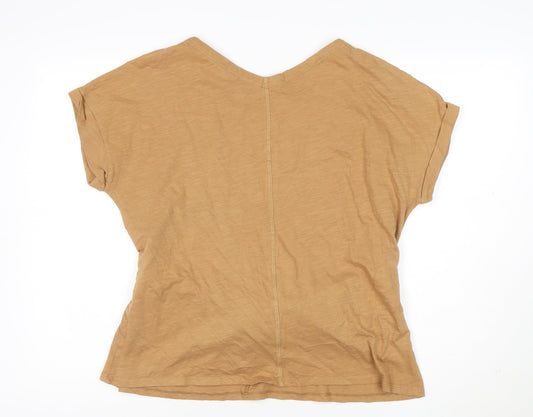 White Stuff Women's Beige Cotton Tunic Blouse UK 16 Short Sleeve