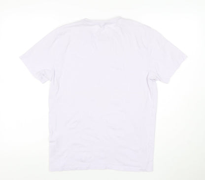 Reiss Women White Cotton Basic Short Sleeve T-Shirt S