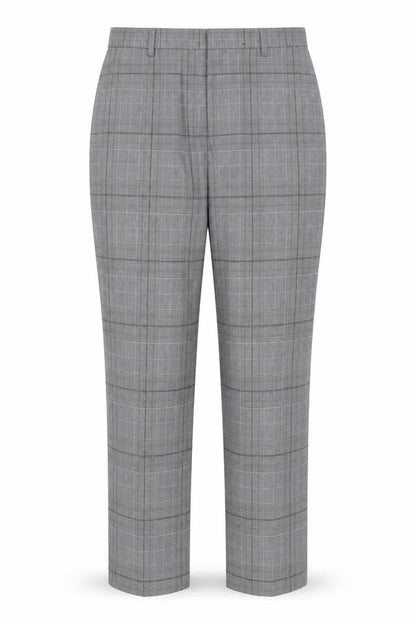 Marks & Spencer Women’s Grey Check Straight Leg Trousers Size 12