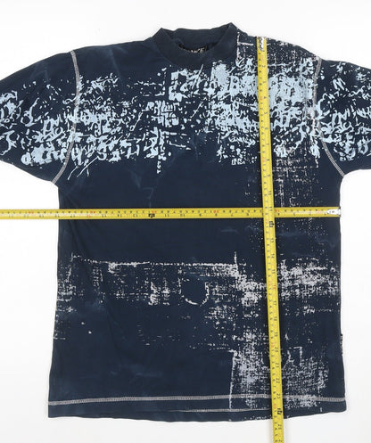 Duke Men's Navy Long Sleeve Graphic Print Cotton T-Shirt XLB