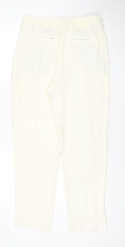 Marks and Spencer Women’s Ivory Crepe Jogger Trousers Size 12