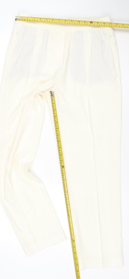 Marks and Spencer Women’s Ivory Crepe Jogger Trousers Size 12