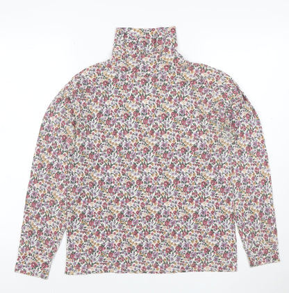 Spirit of the Andes Women's Multicoloured Floral Roll Neck Long Sleeve Top L