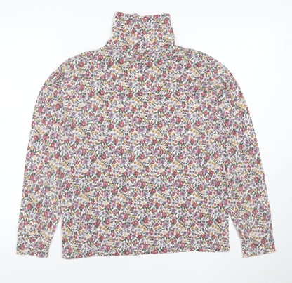 Spirit of the Andes Women's Multicoloured Floral Roll Neck Long Sleeve Top L