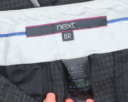 Next Men's Black Check Regular Fit Dress Trousers Size 8