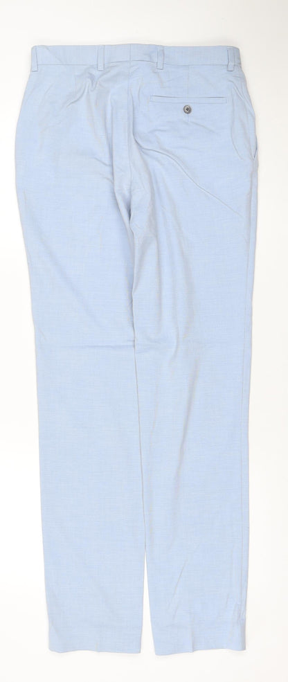 Marks and Spencer Men's Blue Slim Fit Chino Trousers 30W 33L