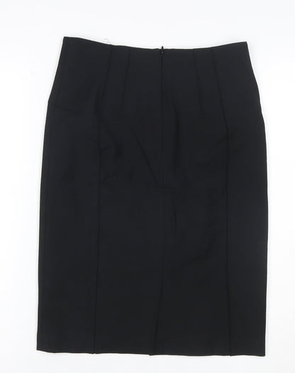Reiss Womens Black Size 10 Pencil Skirt Lined Stretch High Rise