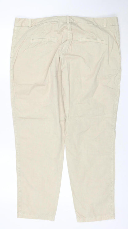 Marks and Spencer Womens Beige Chino Trousers Size 18 Cotton