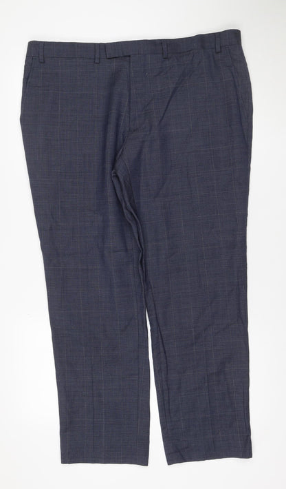 Marks and Spencer Men's Blue Wool Blend Tailored Dress Pants 40/29