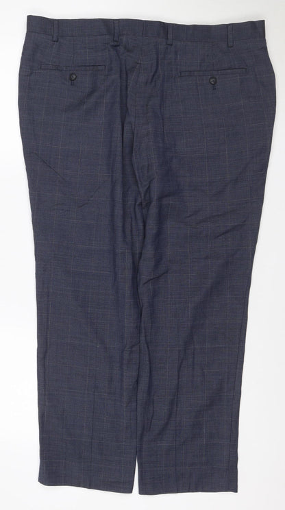 Marks and Spencer Men's Blue Wool Blend Tailored Dress Pants 40/29