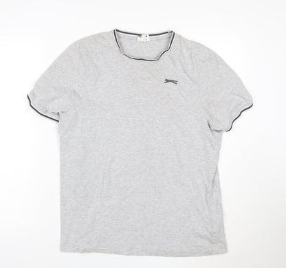 Slazenger Men's Grey Short Sleeve Crew Neck T-Shirt Size M