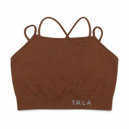 Tala Women's Brown Slim Fit Seamless Activewear Tank Top M