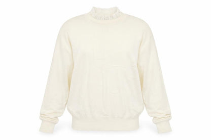 RR Women Ivory Wool Blend High Neck Pullover Jumper Size L