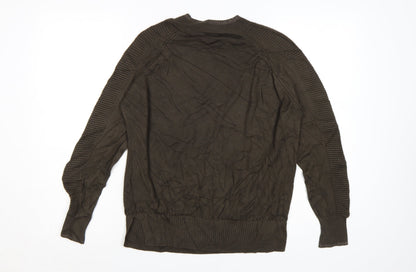 Next Women Brown Crew Neck Long Sleeve Knit Jumper Size 14