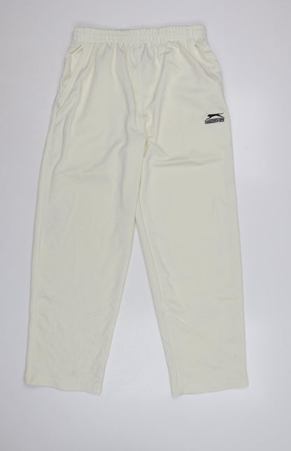 Slazenger Men Ivory Regular Fit Sweatpants S Lightweight Sports Trousers