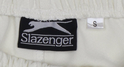 Slazenger Men Ivory Regular Fit Sweatpants S Lightweight Sports Trousers