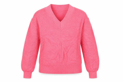 Next Women’s Pink Cotton V-Neck Long Sleeve Pullover Jumper XS