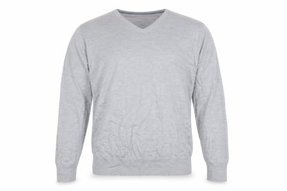 Marks and Spencer Men’s Grey Merino Wool V-Neck Jumper Size L