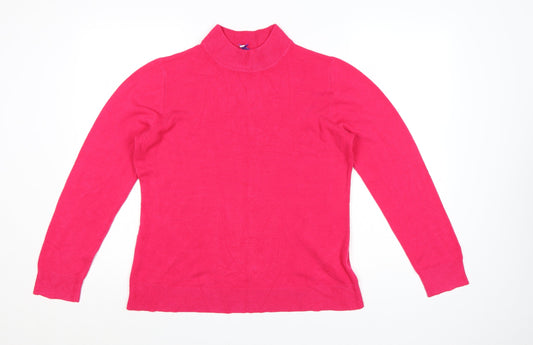BHS Women’s Pink Roll Neck Long Sleeve Pullover Jumper Size 16