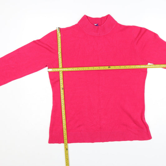 BHS Women’s Pink Roll Neck Long Sleeve Pullover Jumper Size 16