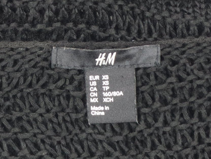 H&M Women’s Black XS Open-Knit Long Sleeve Pullover Jumper