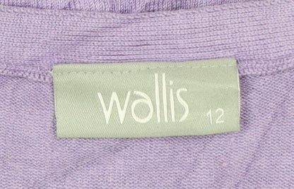 Wallis Women's Purple V-Neck Long Sleeve Button Cardigan Size 12