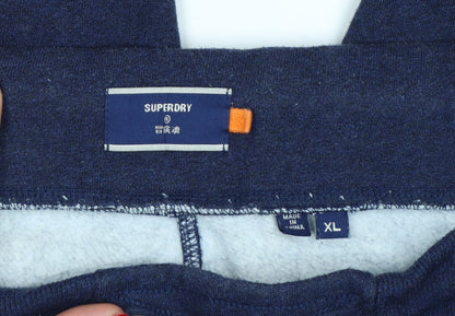 Superdry Men's Blue Joggers XL Fleece Lined Elastic Waist Trousers