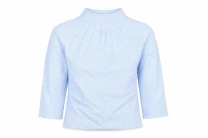 Lands' End Women’s Blue Mock Neck Knit Pullover Jumper Size XS