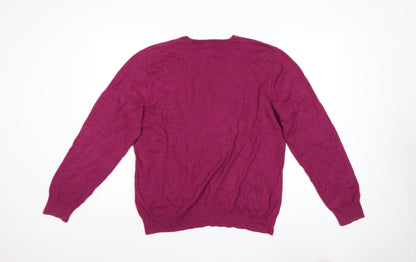 Marks and Spencer Men's Pink Wool Cashmere Crew Neck Jumper L