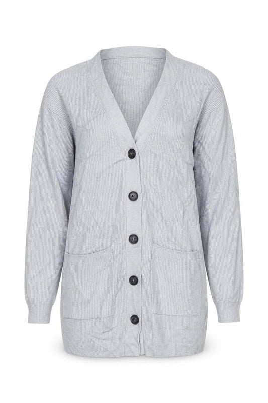 Zara Women Grey V-Neck Long Sleeve Knit Cardigan Size 8