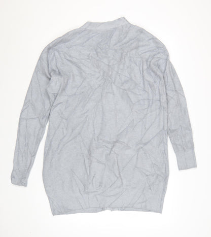 Zara Women Grey V-Neck Long Sleeve Knit Cardigan Size 8