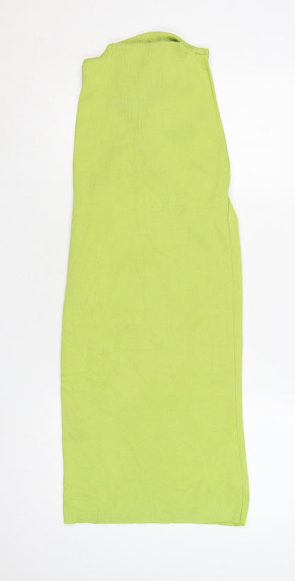 Boohoo Women’s Green Sleeveless Halter Bodycon Knit Dress Size M