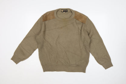 Glenwyck of Scotland Men's Beige Wool Pullover Jumper M Country Style