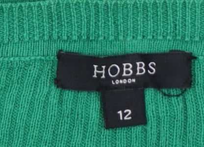 Hobbs Women Green Cotton Button Cardigan Size 12