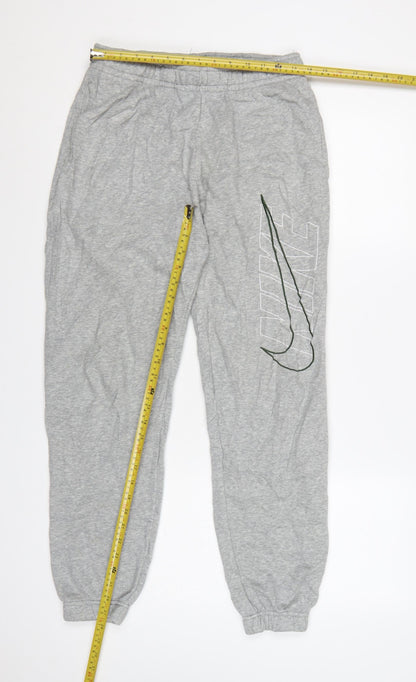 Nike Men's Grey Jogger Sweatpants S Regular Fit Elastic Waist