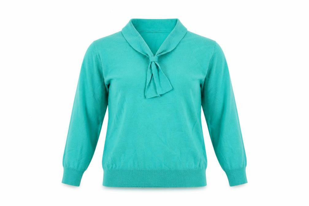 Poppy Womens Green Collared Long Sleeve Wool Blend Jumper Size 12