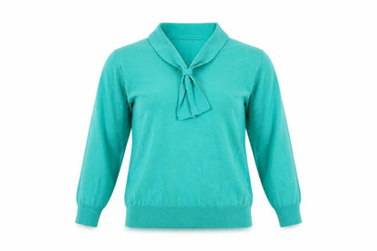 Poppy Womens Green Collared Long Sleeve Wool Blend Jumper Size 12