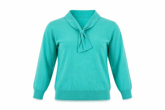 Poppy Womens Green Collared Long Sleeve Wool Blend Jumper Size 12