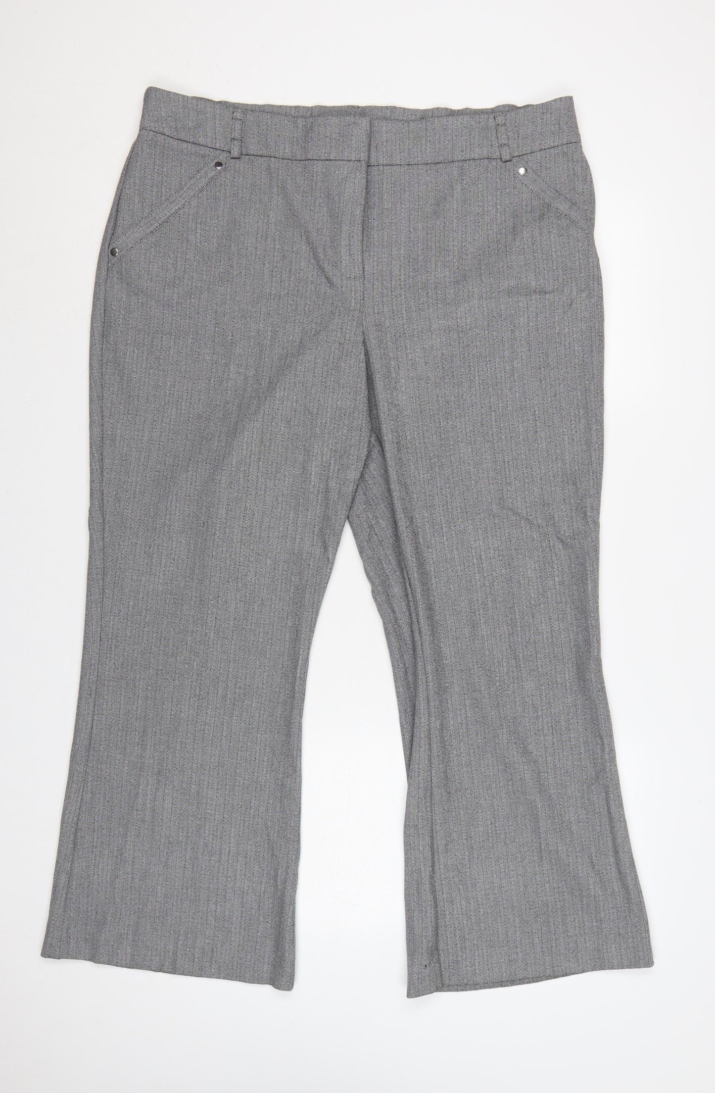 Savoir Women Grey Size 18 Short Dress Pants Trousers