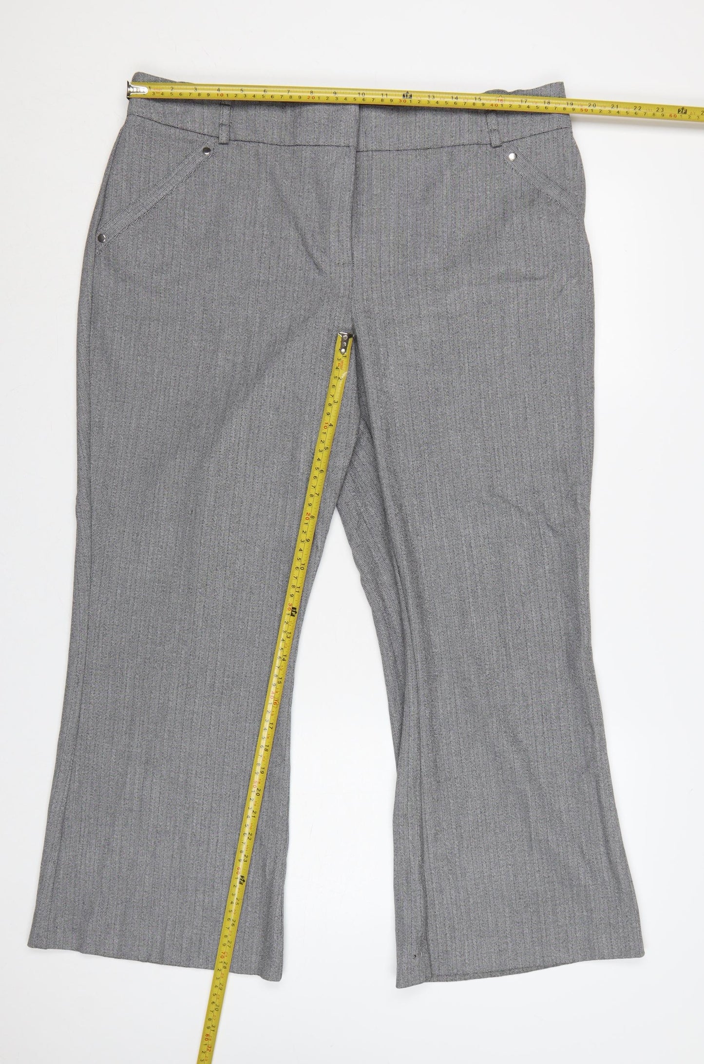 Savoir Women Grey Size 18 Short Dress Pants Trousers