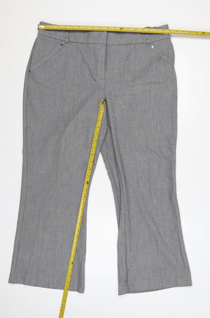 Savoir Women Grey Size 18 Short Dress Pants Trousers