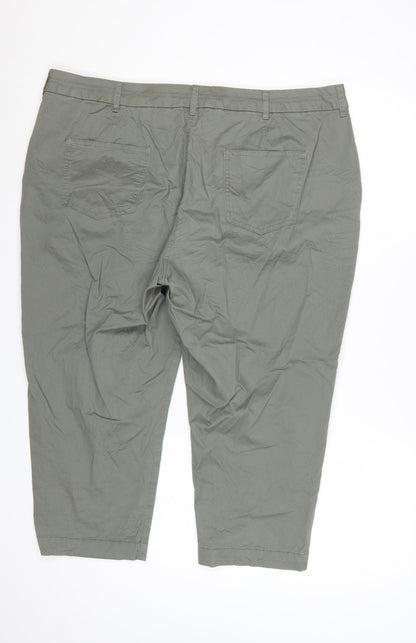 Bonmarché Women’s Green Cotton Capri Trousers Size 20