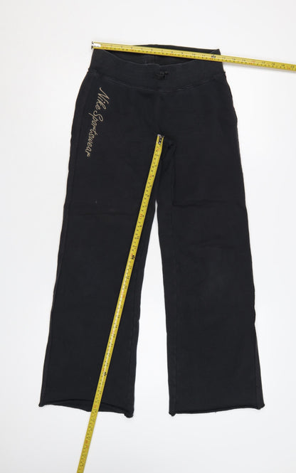 Nike Womens Black XS Sweatpants Cotton Elastic Waist Logo