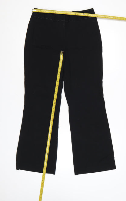Next Petite Women's Black Size 8 Straight Leg Stretch Trousers