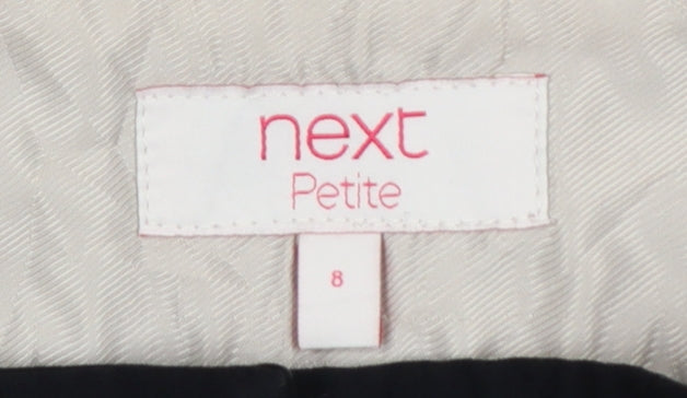 Next Petite Women's Black Size 8 Straight Leg Stretch Trousers