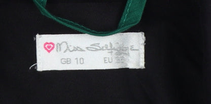 Miss Selfridge Women Black Blazer UK 10 Tailored Cotton Jacket